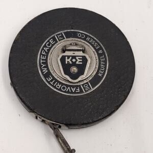 Vintage K&E Keuffel Esser Co Favorite Wyteface 50 Feet Steel Tape Measure - USA